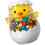 Glass Clear Candy Container with Easter Eggs Bunnies Chick-B 1