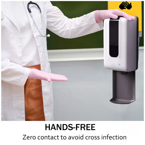 GELCAVE Automatic Hand Sanitiser Dispenser - Wall Mounted, Motion Sensor, 1200ml 2