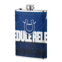 Piersiówka Colts Flagon Hip Flask, 8 uncji, stal nierdzewna spożywcza i skóra