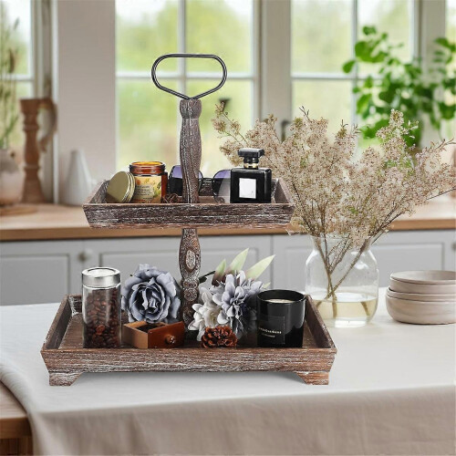 Dessert Stand Cake Tray Display Stand,Light Roasted Color 1