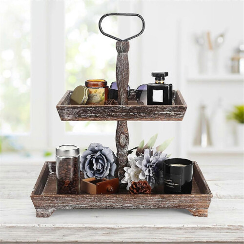 Dessert Stand Cake Tray Display Stand,Light Roasted Color 2