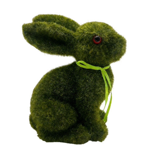 Realistic Grass Texture Rabbit Figurine for Mantel Patios