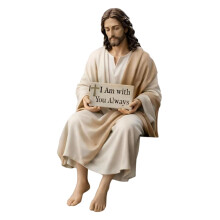 Christus-Statue aus Kunstharz mit inspirierendem Zitat,-A 1Stk