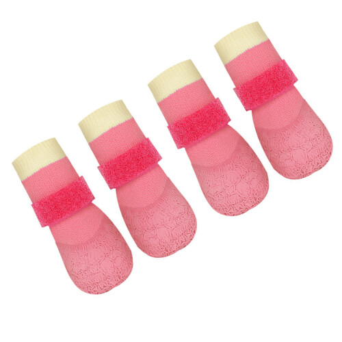 Chaussures imperméables pour chiens, bottes de pluie-Rose S