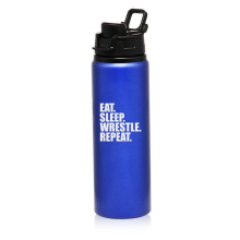 Sticlă de apă sport din aluminiu de 25 oz, mănâncă, somn, luptă, repetă