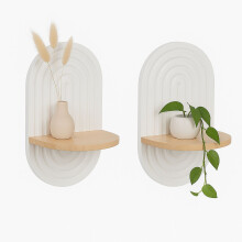 Boho Wall Shelves, 2-Pack - Rainbow Hanging Design
