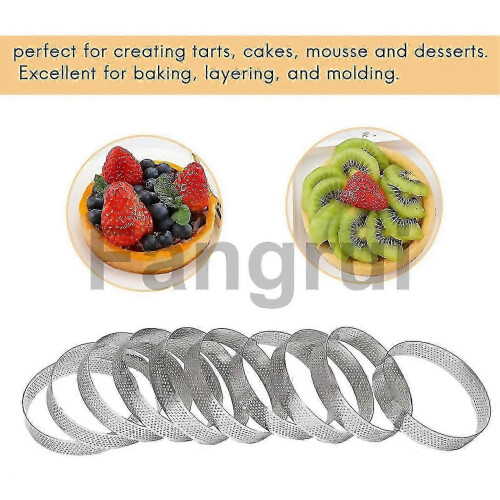 For 10pcs Circular Tart Rings Mousse Mold Kitchen Baking Mould 2025 1