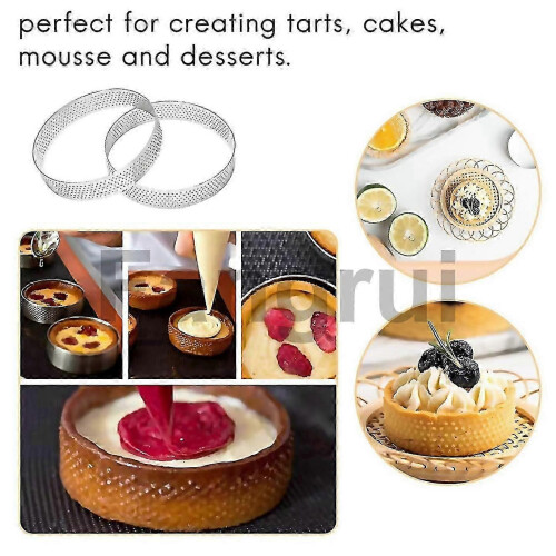 For 10pcs Circular Tart Rings Mousse Mold Kitchen Baking Mould 2025 2