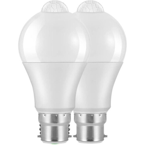 B22 LED-lamp - Set van 2 - Bewegingssensor - 12W - 1020lm - Koelwit 6000K