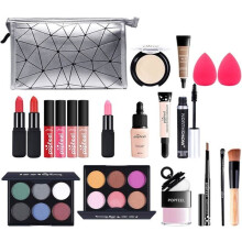 Make-upset voor dames, make-upkit voor dames, alles-in-één make-upkit, complete make-uptas voor dames met oogschaduw