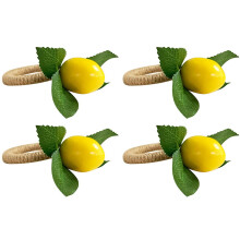 4 Pezzi Simulazione Limone Pianta Tovagliolo Frutta Farina Fibbia Hotel Camera Modello Portatovagliolo Portatovagliolo Fibbia Forniture per