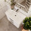 Balterley Balterley Wave 800mm Wall Hung 2 Drawer Vanity Unit with Thin-Edge Ceramic Basin - Gloss White 3