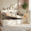 Beige Velvet Single Daybed with USB Charging 1