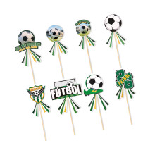 Soccer Event Cake Toppers Cupcake Picks 48pcs Set for Dessert