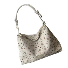 Sac élégant en velours côtelé avec sac intérieur spacieux-Blanc