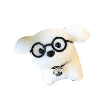 White Dog Handlebar Bike Accessory Soft Plush-Frame model