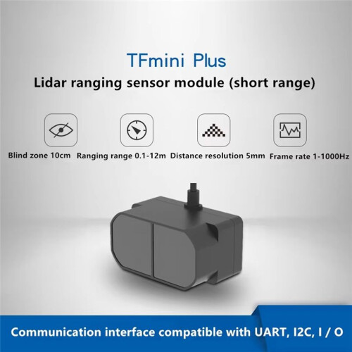 TOF 12m TFmini  LiDAR Module, IP65 Micro-Single Point TOF Short Distance Sensor Compatible with Both UART IIC I/O 1