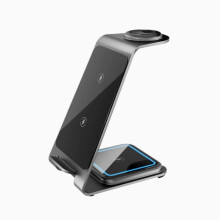 Kabellose 3-in-1-Ladestation aus Aluminium für iPhone 17, 16, 15, 14, 13, 12, 11 Pro Max und XR, kabelloses Ladegerät für Apple Watch
