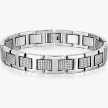 VNOX Herren-Armband aus Edelstahl, silberfarben, Gliederkette, elegantes Schmuckgeschenk für Männer, Väter und Ehemänner, verstellbar