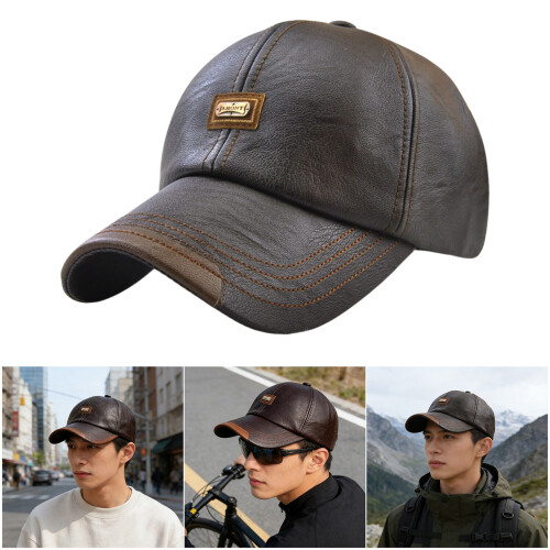 Breathable PU Baseball Hat with Flexible Size Adjustment-Black 2