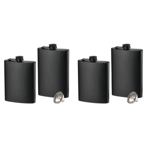 4-pack spritflaskor, 225 g rostfritt stål, läckagesäker, tunt