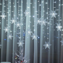Snefnug gardinlys 3,5 m 96 LED stikkontakt til jul