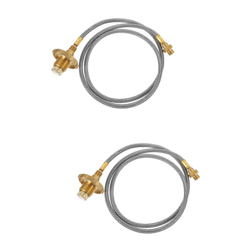 2-pack propantankslang flätad propan och 20 lb till 1 adapter