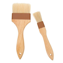 2pcs Silicone Basting Brush Set for BBQ and Baking with Long Handle and Easy Clean Bristles