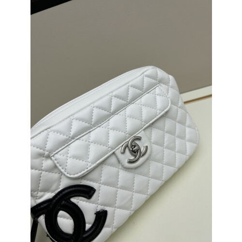 CHANEL Cambon Camera Bag Black White 2