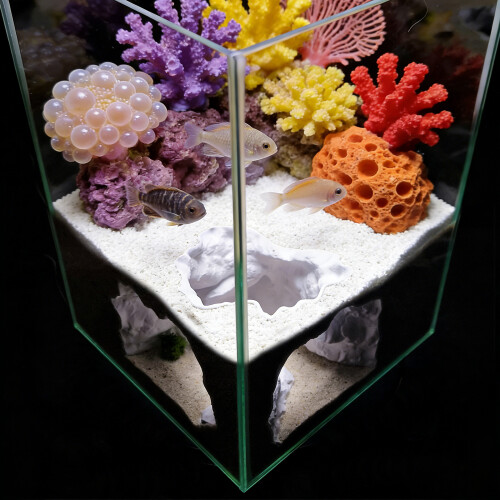 Décors d'aquarium, décoration d'aquarium de poissons-S Blanc 1