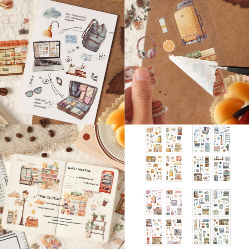 Travel Series Scrapbooking Sticker Transparents Decorative-1 2