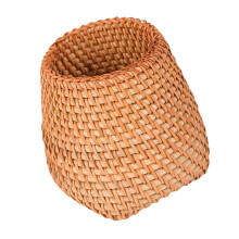 Retro Rattan Pen Stand Light Weight-Square bottom pen ho