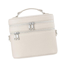 Rangement cosmétique Portable avec séparateurs amovibles-Beige