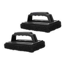 2Pcs Grill Cleaning Brush Set for Deep Grease Removal, Easy Grip BBQ Scrubber for Outdoor Grills