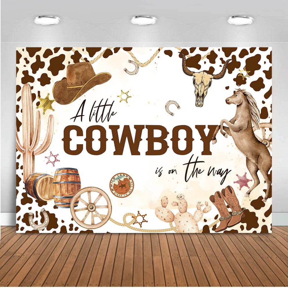 10X8ft Western Cowboy Backdrop For Baby Shower Photography, Full Coverage Western Theme Background Decorations 9771547051343