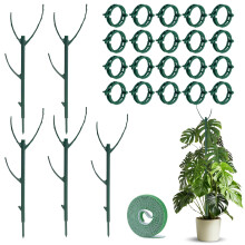 5 Pack Adjustable Plant Support Stakes Set, Stackable Monstera Support Frame for Indoor Potted Climbing Plants
