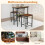 Bar Table Set for 2 with Wine Glass Holders and Rack 5