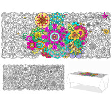 Giant Coloring Poster for Kids 24'x55' Mandala Design, Durable Coated Paper, Classroom Activity