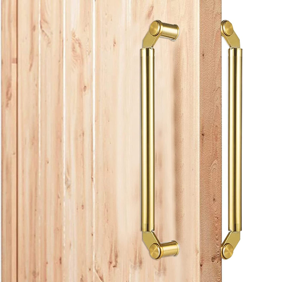 Modern Wood And Steel Door Handle Set With Ergonomic Push Pull Design For Barn Or Sliding Glass Door 9771547052708