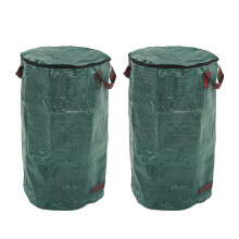 2Pcs Heavy Duty Waterproof Garden Waste Bags with Handles, Reusable Yard Leaf Collection Bags 120L/32Gal