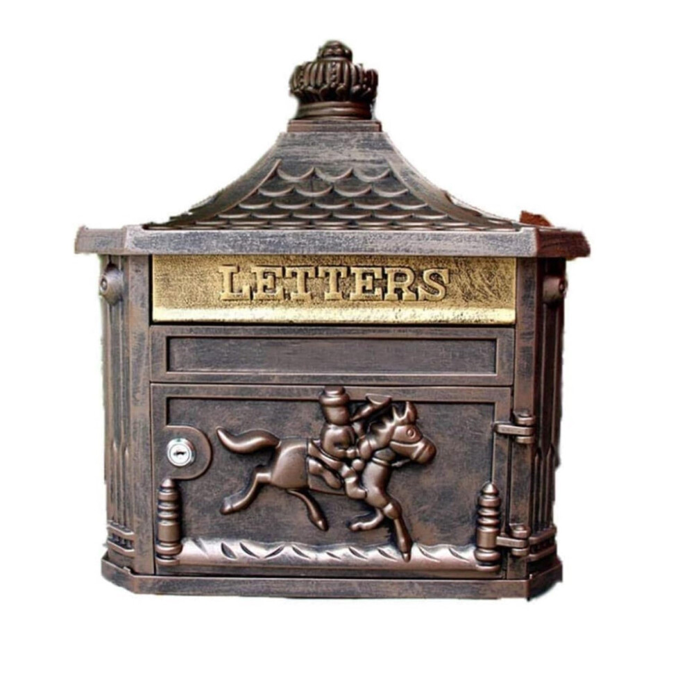 Lockable Zincplated Steel Mailbox, Weatherproof Retro Classic Wall Mount Mailbox For Home And Office 9351714678315