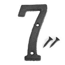 3D Floating House Number Sign Weatherproof Cast Iron Door Plate Retro Matte Black Easy Screw Mounting