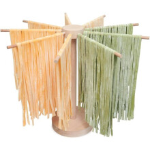 Houten pastadroogrek, opvouwbare spaghettidroger met 9 staven, geschikt voor 4,5 kg noedels