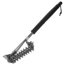 Heavy Duty Grill Brush with Scraper, Stainless Steel Bristles, Ergonomic Handle BBQ Cleaner