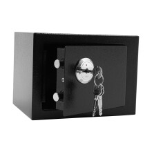 Security Safe Box 1.01gal Q235 Steel Cash Deposit Safe with Coin Slot, Key Lock, Wall Mount, Black