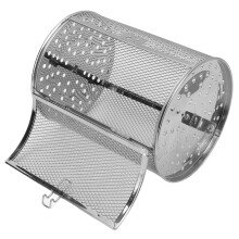 Rotisserie Oven Basket Stainless Steel 360 Degree Rotating Grill Cage with Removable Door for Even Heating Nuts and Vegetables