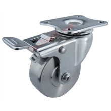 Stainless Steel Caster Wheels with Brake Heavy Duty Ball Caster 360 Smooth Mobility for Furniture