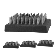 4pcs Stainless Steel BBQ Grill Brush with Replaceable Heads, DualFunction Scraper Cleaning Tool for Outdoor Barbecue