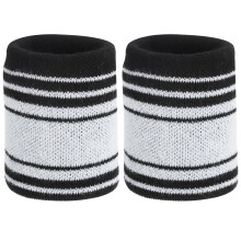 Sports Wristbands 2 Pcs Breathable Sweatbands for Men and Women Black and White Athletic Wrist Bands for Gym Running Tennis
