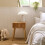 Bedside table with 1 drawer and slatted fronts, 52 cm high - AVA 2